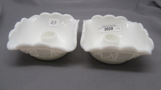 Pair of Block and Star Candleholders