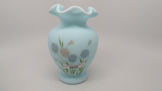 Fenton 6" Frosted Asters Vase