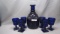 Imperial Cape Cod Cobalt BLue Decanter with 6 Wines RARE