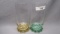 Imperial Candlewick Crystal 2 o Water glasses green Beads and yellow beads