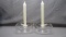 Imperial Candlewick Crystal Pair Square Candleholders 40S