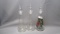 Imperial Candlewick Crystal 3 Cruets - oil, Vinegr and Western Apple