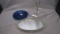 Imperial Candlewick Tidbit tray blue ashtray and oval mirror