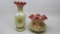 2 Fenton HP Burmese Vases as shown