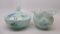 Fenton HP Blue Custard Rosebowl and covered Candy