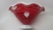 Fenton DLF - Red with White Hanging Hearts Bowl