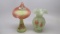 Fenton HP Burmese JIP Vase and HP Custard Vase