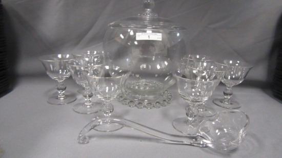 Imperial 1930 Candlewick Crystal 11 pc Family Punch Set
