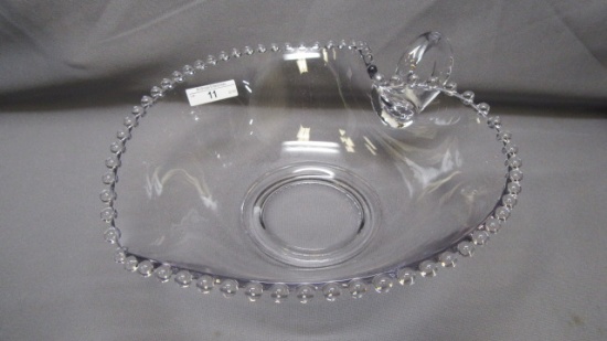 Imperial Candlewick Crystal 9.5" Heart Handle Bowl #49 H