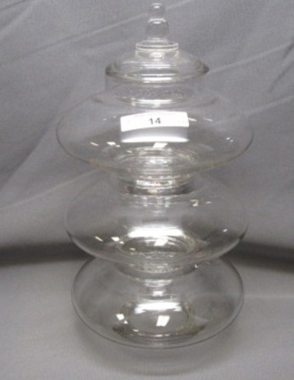 Imperial Candlewick Crystal 3 Section Jar Tower with Lid #65