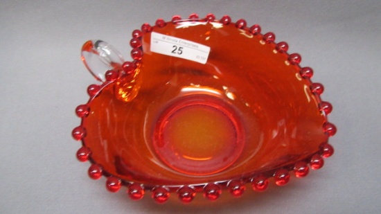 Imperial Candlewick Ruby 5" Heart Handle Dish 40H