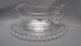 Imperial Candlewick #169 Gravy Boat w/ Tray
