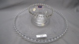 Imperial Candlewick Crystal 2 pc Chip & Dip Set
