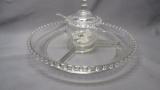 Imperial Candlewick Crystal 4part Relish set