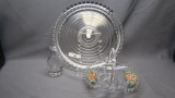 Imperial Candlewick Crystal 1510 Lazy Susanne Plate with stippling, 42 Hand