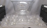 Imperial Candlewick Crystal 10 Qt Punch Bowl Set w/ Base Original punch Cup