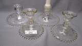 Imperial Candlewick Crystal 3 candleholders 79B