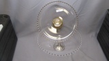 Imperial Candlewick Crystal 2- Cake plates one float bowl with Gold