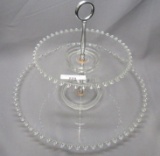 Imperial Candlewick Crystal 2 Tiered Tidbit - Flat Plates