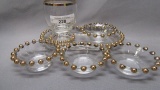 Imperial Candlewick Crystal 6 pc Cigarette Set w/ Gold Beads