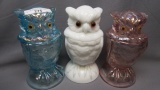 Imperial 3 Covered Owl Jars as Shown