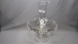 Imperial Candlewick Crystal 2pc Flower Epergne Ruffled #67C