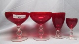 Imperial Ruby Candlewick Stems- Cordials, Sherbers Juice 3400