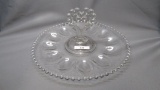 Imperial Candlewick Crystal Center Heart Deviled Egg Tray 154