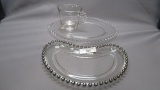 Imperial Candlewick Crescent Plate #120, #98 Snack Tray