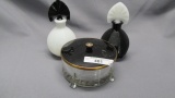 Imperial 3pc Black and Milk Glass Perfume Set