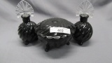 Imperial 3pc Ebony w. Crystal Stoppers Perfume Set