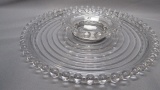 Imperial Candlewick Crystal Lazy Susan Tray Stippled Center -3pcs-400/1503