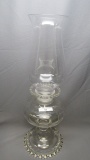 Imperial Candlewick Crystal Oil Hurricane Lamp WIth original Smooth Top Sha