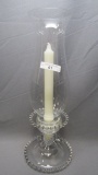 Imperial Candlewick Crystal 3pc Hurricane Lamp w/ Smooth Top Shade #152