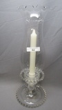 Imperial Candlewick Crystal 3pc Hurricane Lamp w/ Crimped Top Shade #152