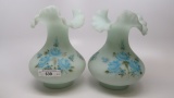 Fenton HP Blue Custard Vases - 2