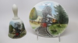 Fenton HP Plate and Bell w/ Train