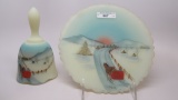 Fenton HP Plate and Bell winter Scene