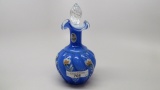 Fenton HP Blue Swirled Cologne with stopper