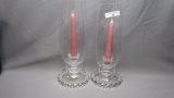Imperial Candlewick Crystal 79 PAir Hurricanes