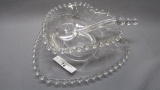 Imperial Candlewick Crystal Heart Shaped Marmalade Tray #496