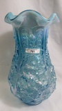Fenton Blue Opal Poppy Vase