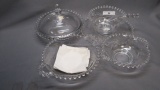 Imperial Candlewick Crystal 3 pc Mayo Set  /2- 2 handled Fruit Bowls/ candy