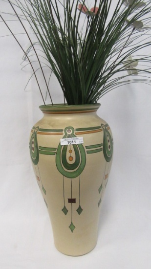 14" Austrian pottery vase w/ deco design