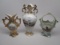 Lot of 3 vases and basket w/ windmill as shown