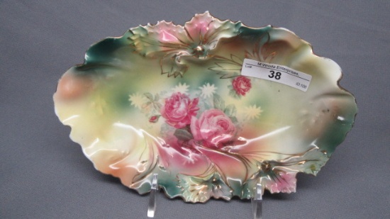 RS Prussia 7" carnation mold oval tray