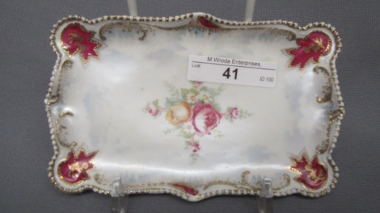 RS Prussia floral pin tray 3 x 5"