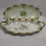 2 RS Prussia floral celery trays as shown