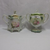 2 RS Prussia floral sugar bowls