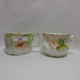 2 floral shaving mugs